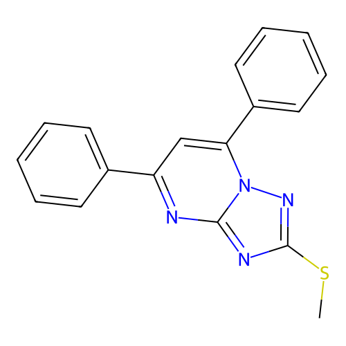 [1,2,4]Triazolo[1,5-a]pyrimidine, 2-(methylthio)-5,7-diphenyl- structure