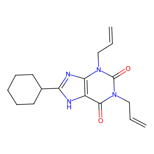 1,3-Diallyl-8-cyclohexylxanthine structure