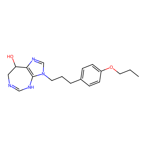3-[3-(4-propoxyphenyl)propyl]-7,8-dihydro-4H-imidazo[4,5-d][1,3]diazepin-8-ol structure