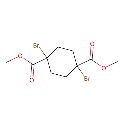 Dimethyl 1,4-dibromocyclohexane-1,4-dicarboxylate structure