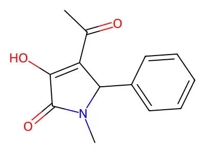 4-acetyl-3-hydroxy-1-methyl-5-phenyl-1,5-dihydro-2H-pyrrol-2-one structure