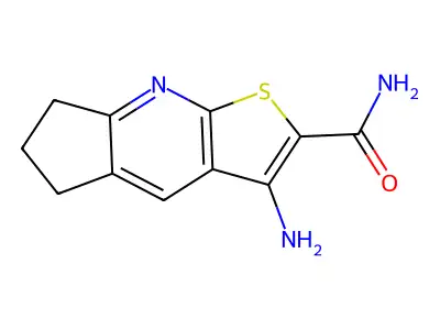 3-Amino-6,7-dihydro-5H-cyclopenta[b]thieno[3,2-e]pyridine-2-carboxamide structure