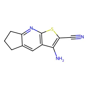 3-amino-6,7-dihydro-5H-cyclopenta[b]thieno[3,2-e]pyridine-2-carbonitrile structure