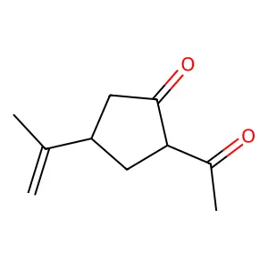 (2S,4R)-2-acetyl-4-prop-1-en-2-ylcyclopentan-1-one structure
