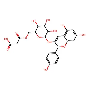 pelargonidin 3-O-(6-O-malonyl-beta-D-glucoside) structure