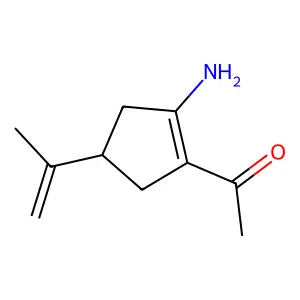 1-[(4R)-2-amino-4-prop-1-en-2-ylcyclopenten-1-yl]ethanone structure