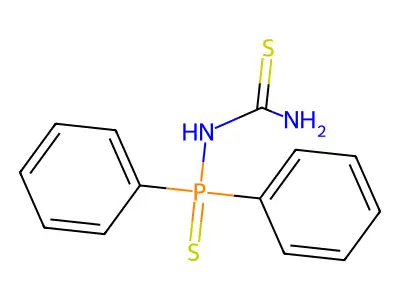 Urea, 1-(diphenylphosphinothioyl)-2-thio- structure