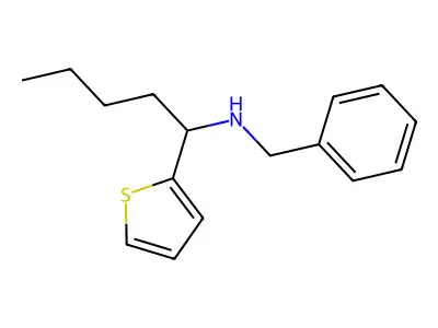 Benzyl[1-(thiophen-2-yl)pentyl]amine structure