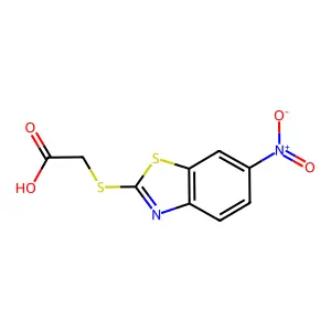 [(6-Nitro-1,3-benzothiazol-2-yl)thio]acetic acid structure