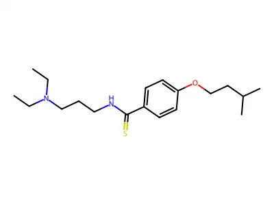 Benzamide, N-(3-diethylaminopropyl)-p-isopentoxythio- structure