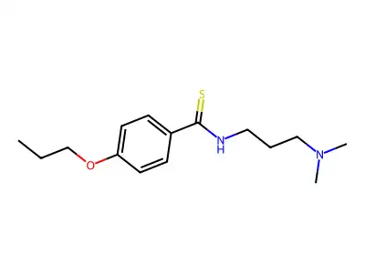 Benzamide, N-(3-dimethylaminopropyl)-p-propoxythio- structure