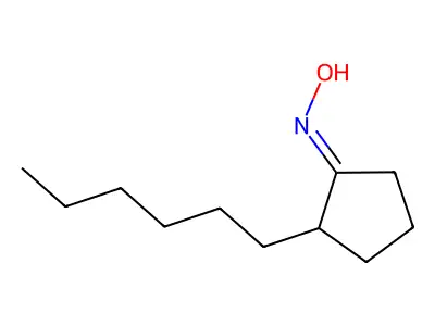 N-(2-hexylcyclopentylidene)hydroxylamine structure