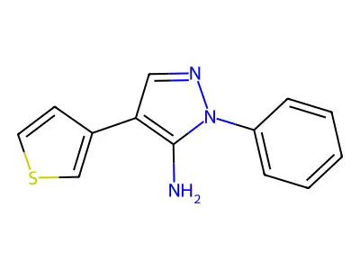 1-Phenyl-4-(3-thienyl)-1H-pyrazol-5-amine structure