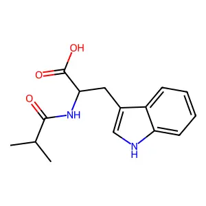 3-(1H-indol-3-yl)-2-(2-methylpropanamido)propanoic acid structure