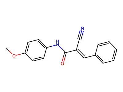 2-Propenamide, 2-cyano-N-(4-methoxyphenyl)-3-phenyl- structure