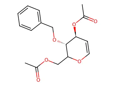 [(2R,3R,4R)-4-acetyloxy-3-phenylmethoxy-3,4-dihydro-2H-pyran-2-yl]methyl acetate structure
