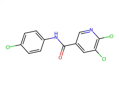 5,6-dichloro-N-(4-chlorophenyl)pyridine-3-carboxamide structure