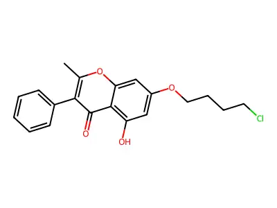 7-(4-Chlorobutoxy)-5-hydroxy-2-methyl-3-phenyl-4H-chromen-4-one structure