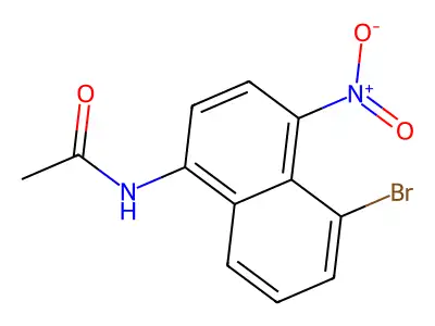 N-(5-bromo-4-nitronaphthalen-1-yl)acetamide structure