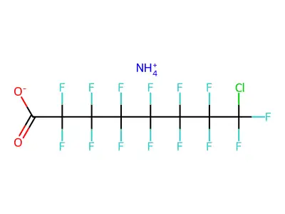 Ammonium 8-chlorotetradecafluorooctanoate structure