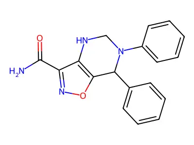 Isoxazolo(4,5-d)pyrimidine-3-carboxamide, 4,5,6,7-tetrahydro-6,7-diphenyl- structure