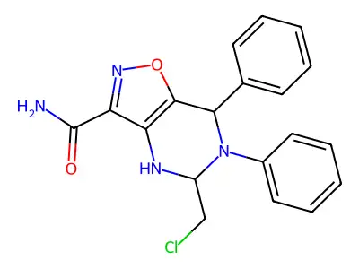 4,5,6,7-Tetrahydro-5-(chloromethyl)-6,7-diphenylisoxazolo(4,5-d)pyrimidine-3-carboxamide structure