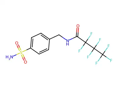 2,2,3,3,4,4,4-heptafluoro-N-[(4-sulfamoylphenyl)methyl]butanamide structure
