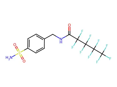 2,2,3,3,4,4,5,5,5-nonafluoro-N-[(4-sulfamoylphenyl)methyl]pentanamide structure