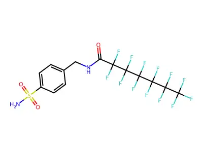 2,2,3,3,4,4,5,5,6,6,7,7,7-tridecafluoro-N-[(4-sulfamoylphenyl)methyl]heptanamide structure