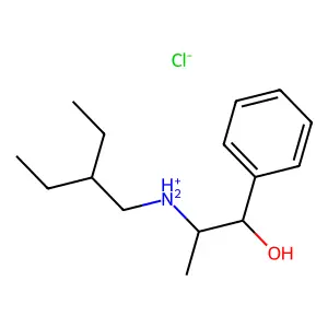 Benzyl alcohol, alpha-(1-((2-ethylbutyl)amino)ethyl)-, hydrochloride structure