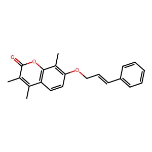 3,4,8-trimethyl-7-{[(2E)-3-phenylprop-2-en-1-yl]oxy}-2H-chromen-2-one structure