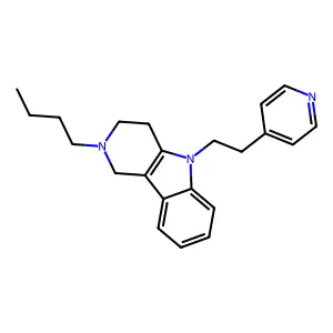 1H-Pyrido(4,3-b)indole, 2,3,4,5-tetrahydro-2-butyl-5-(2-(4-pyridyl)ethyl)- structure