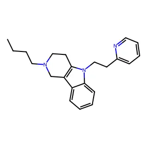1H-Pyrido(4,3-b)indole, 2,3,4,5-tetrahydro-2-butyl-5-(2-(2-pyridyl)ethyl)- structure