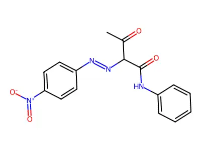 2-((p-Nitrophenyl)azo)acetoacetanilide structure