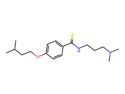 Benzamide, N-(3-dimethylaminopropyl)-p-isopentoxythio- structure