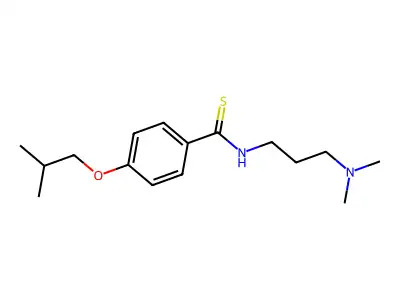 Benzamide, N-(3-dimethylaminopropyl)-p-isobutoxythio- structure