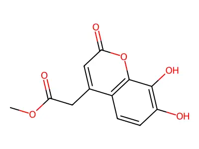 Methyl 2-(7,8-dihydroxy-2-oxochromen-4-yl)acetate structure