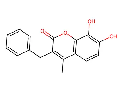3-benzyl-7,8-dihydroxy-4-methyl-2H-chromen-2-one structure