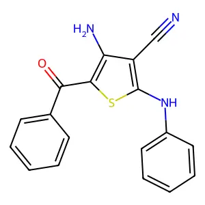 4-Amino-2-anilino-5-benzoyl-3-thiophenecarbonitrile structure