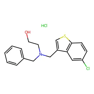 Ethanol, 2-(benzyl((5-chlorobenzo(b)thien-3-yl)methyl)amino)-, hydrochloride structure