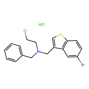 Benzo(b)thiophene-3-methylamine, N-benzyl-5-bromo-N-(2-chloroethyl)-, hydrochloride structure