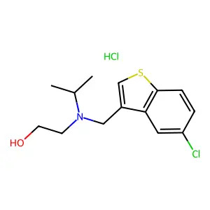Ethanol, 2-(((5-chlorobenzo(b)thien-3-yl)methyl)isopropylamino)-, hydrochloride structure