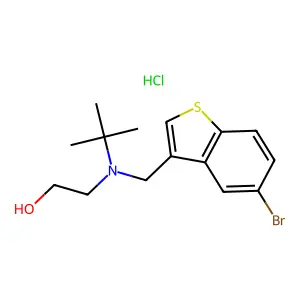 Ethanol, 2-(((5-bromobenzo(b)thien-3-yl)methyl)-tert-butylamino)-, hydrochloride structure