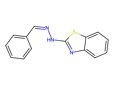 Benzaldehyde benzothiazolylhydrazone structure