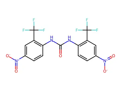 1,3-Bis(4-nitro-2-(trifluoromethyl)phenyl)urea structure