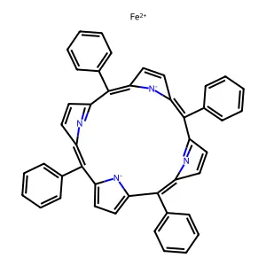 ferrous (5Z,10Z,14Z,19Z)-5,10,15,20-tetraphenyl-21,23-dihydroporphyrin structure
