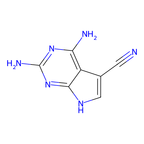 2,4-diamino-7H-pyrrolo[2,3-d]pyrimidine-5-carbonitrile structure