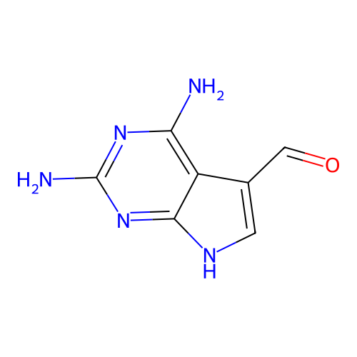 2,4-diamino-7H-pyrrolo[2,3-d]pyrimidine-5-carbaldehyde structure