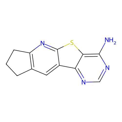 8,9-dihydro-7H-cyclopenta[5',6']pyrido[3',2':4,5]thieno[3,2-d]pyrimidin-4-amine structure