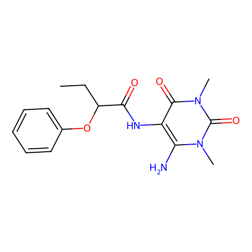 N-(4-amino-1,3-dimethyl-2,6-dioxopyrimidin-5-yl)-2-phenoxybutanamide structure